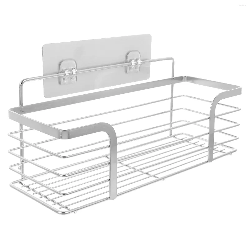 Kitchen Storage Stainless Steel Shelf For Bathroom Drying Rack Punch-free Shower Towel Sundries Metal Shelves