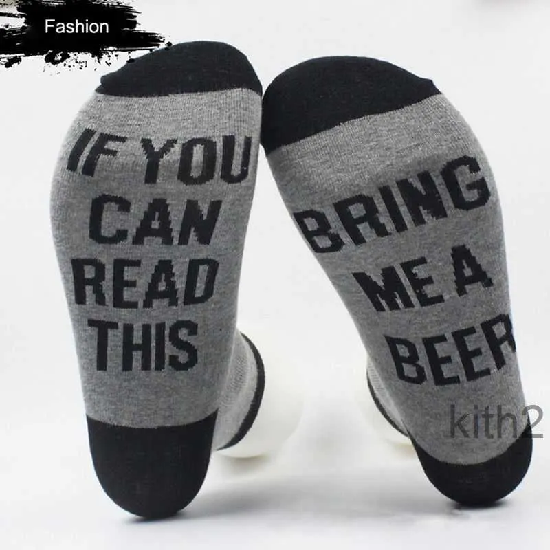 Vente en gros - Hot Women Men Lettre Chaussettes imprimées Si vous pouvez lire ceci Apportez-moi un verre de vin Unisexe Drôle Nouveauté Vintage Rétro X2OE