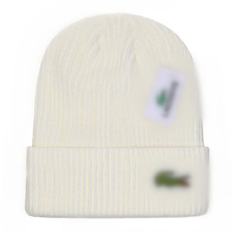 Senaste lyxdesigner Beanie Hat Winter Bean Men's and Women's Fashion Crocodile Sticked Hat Autumn Wool Hat Fine Mönster L9