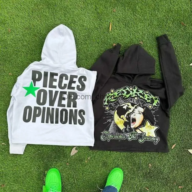 Erkek Hoodies Sweatshirts y2k Baggy Cartoon Avatar Mektubu Baskı Uzun kollu kazak kadınları büyük boy sokak kıyafeti desen çok yönlü çift gündelik hoodies t240217