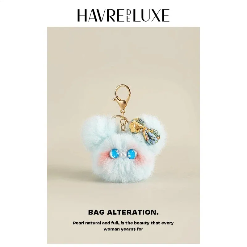 Keychain Cute Cat Pendant Girl Heart Plush Doll Blush Cat Exquisite Doll Schools Hanging Ornament 240124