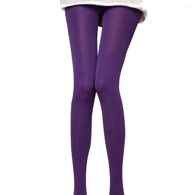 Women Socks Lady Winter Warm Stockings Pantyhose Panty Slange Tights Step On Stretchy Leggings (Purple)