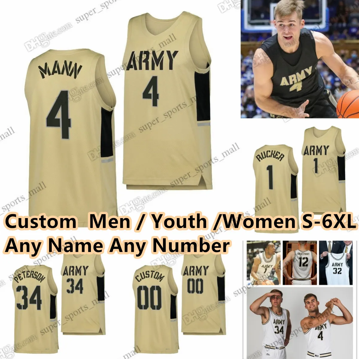 S-6XL Army Black Knights College Basketball 14 Josh Scovens Jerseys 54 Abe Johnson 2 Ryan Curry 21 Jackson Mayo 55 AJ Allenspach 22 Kwabena Davis 3 Jaden Ellis Mayo