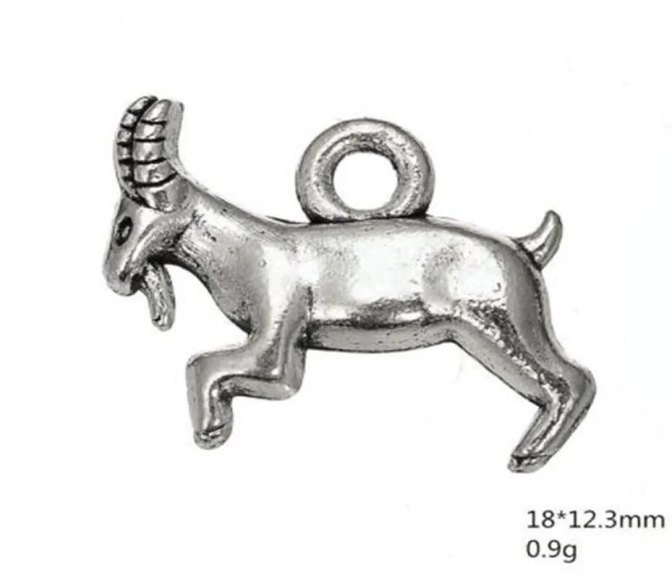 Breloques antiques plaquées argent Billy Goat Capricorne, fabrication de bijoux naturels pour Bracelet ou collier, 1988572