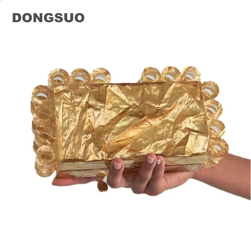 Women Acrylic Box Evening Clutch Bags For Wedding Party Luxury gold black silver ivory Purses And Handbags Designer High Quality 240125