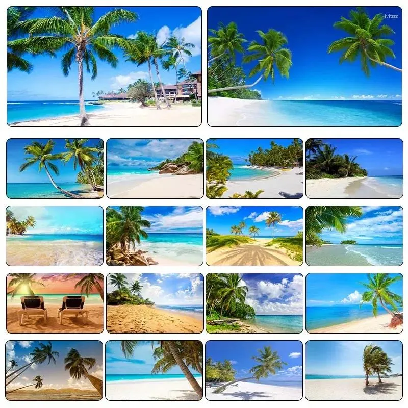 Party Decoration Lightweight Portable Wall Shooting Background Cloth Beach Coconut Tree Theme Pography