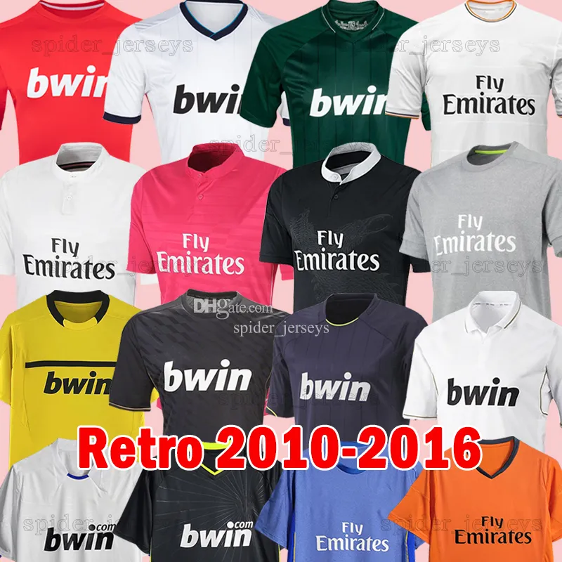 2010 Real Madrids Retro Soccer Jerseys 2011 12 Benzema Zidane R.Carlos 2013 14 15 2016 Raul Modric Alonso Marcelo Football Shirtsshirt Męskie mundury