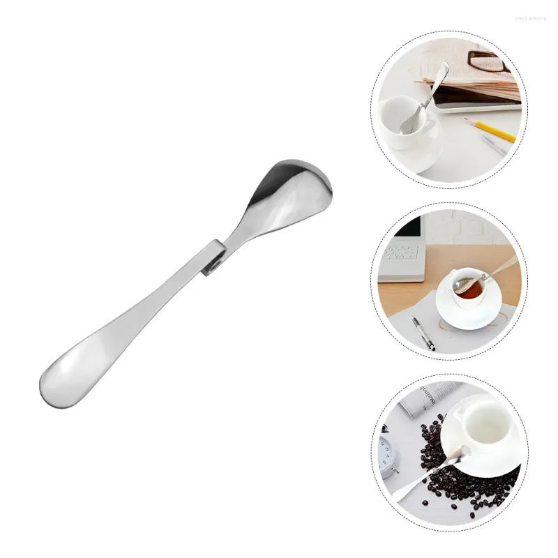 Kaffescoops 2st hängande drickssked tesked liten dessert blandande skedar för bröllopstefest souvenir bruddusch