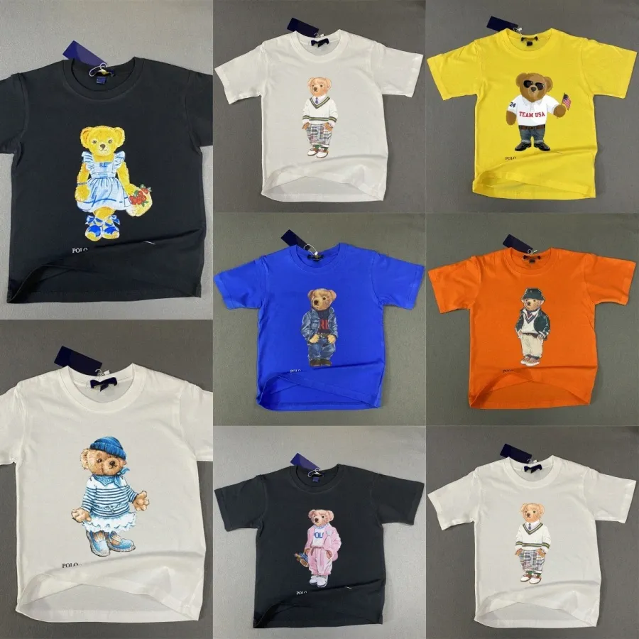 キッズTシャツボーイズガールズポロス衣類短袖ラペルデザイナーTシャツ子供サマーシャツブランドトップ幼児ポロボーイガールカジュアルティーW37f＃