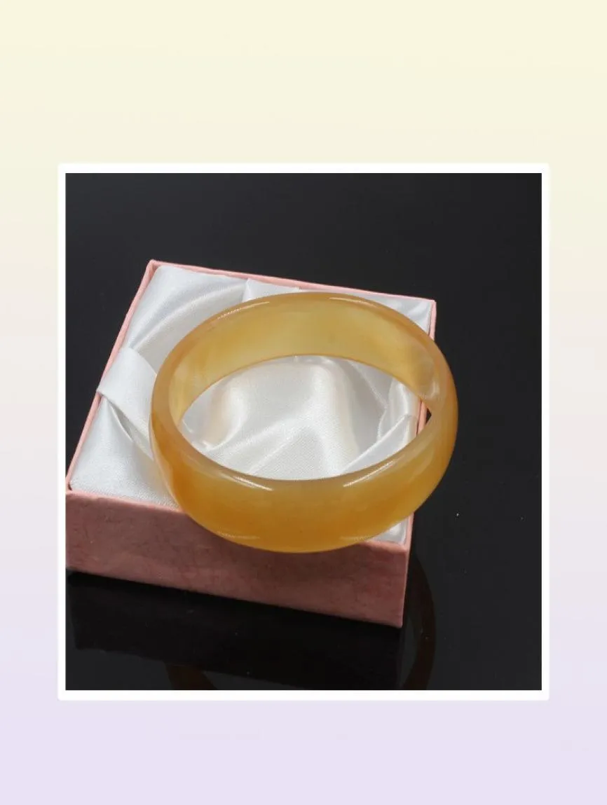 Only One Beauul natural color yellow jade bangle size 67 mm +box8503793