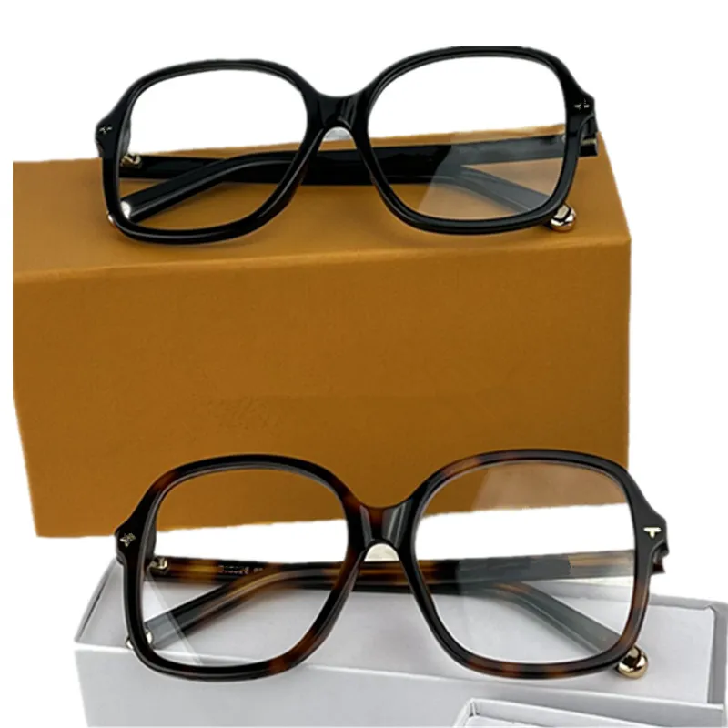 2024 Lyxkvinnor Big fyrkantiga glasögon Frame Lightweight Plank Fullrim18e61 54-17-145 Metallblomma Dekorerad för receptbelagda glasögon Fullset Design Case