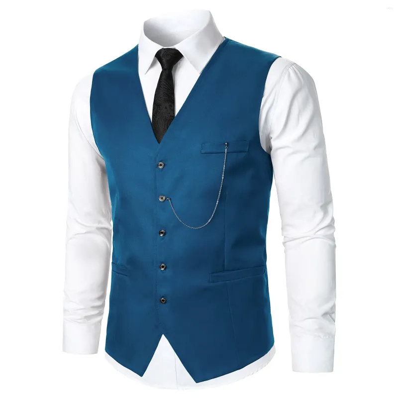 Men's Tank Tops Mens Business Formal Suit Vest Casual Wedding Banquet V Neck Solid Color Sleeveless Slim Fit Jacket