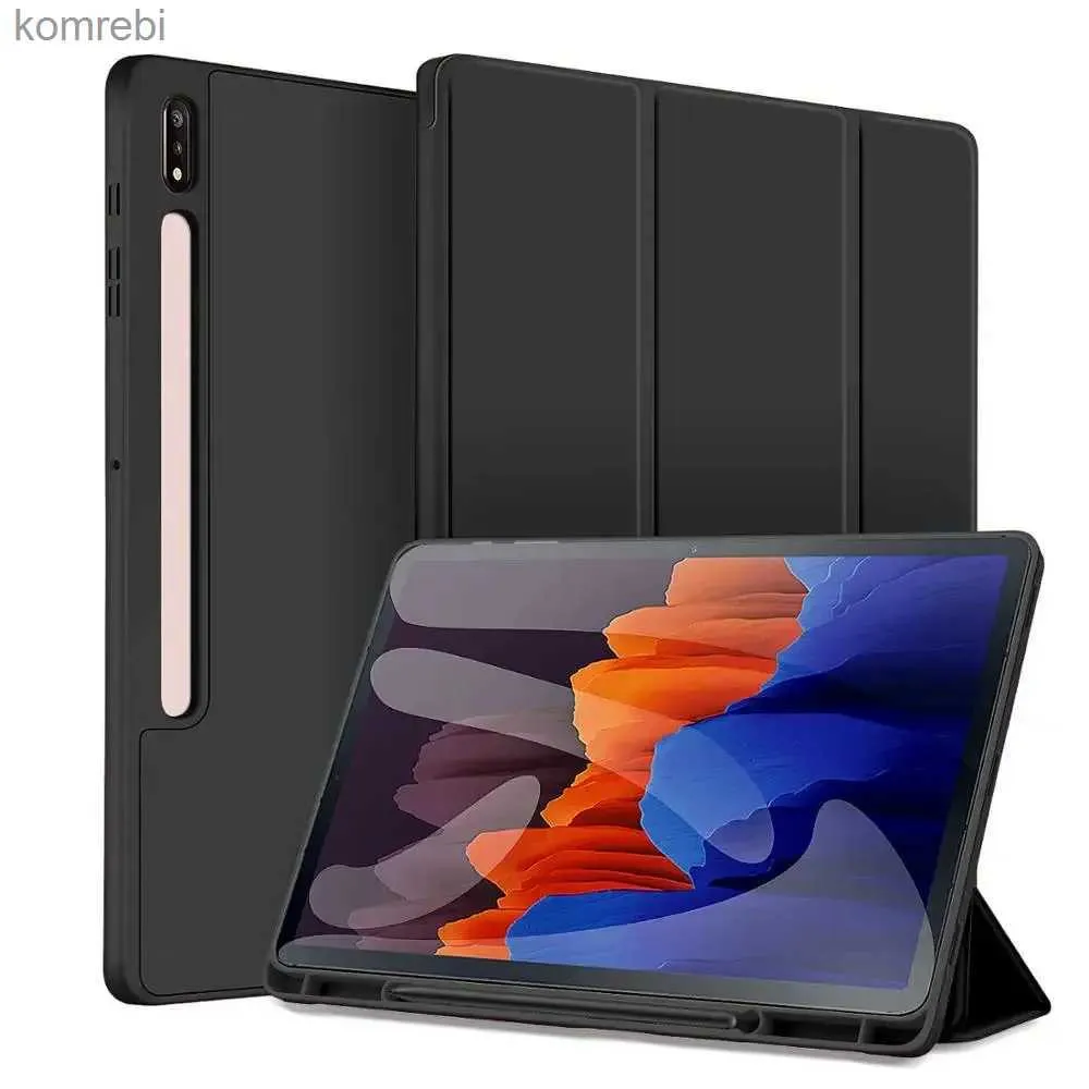 Étuis pour tablette PC Sacs Étui pour Samsung Galaxy Tab S6 10.5 SM-T860 T865 Smart Cover Galaxy Tab S7 S8 S9 FE 11 pouces S9 FE PLUS 12.4 Porte-crayon FundaL240217