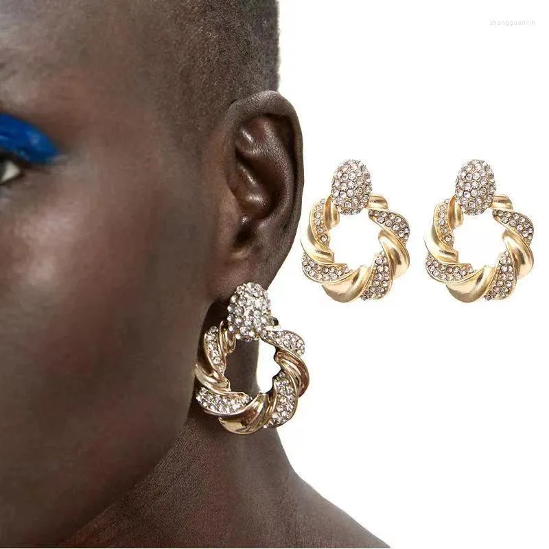 Boucles d'oreilles pendantes en cristal 2024, adaptées aux femmes, bijoux de déclaration suspendus, cadeaux de fête, vente en gros