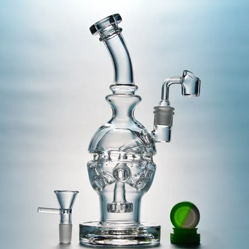 Fab Egg Dab Rig Swiss Perc Glass Bong Showerhead Perc Recycler Bongs 14mm Joint Water Pipe Small Recyler Oil Rig MFE01