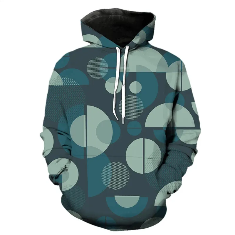 Mode män abstrakt geometriskt mönster 3d tryckta hooded hoodies män kvinnor tröjor 3d harajuku hoody män kläder toppar 240119