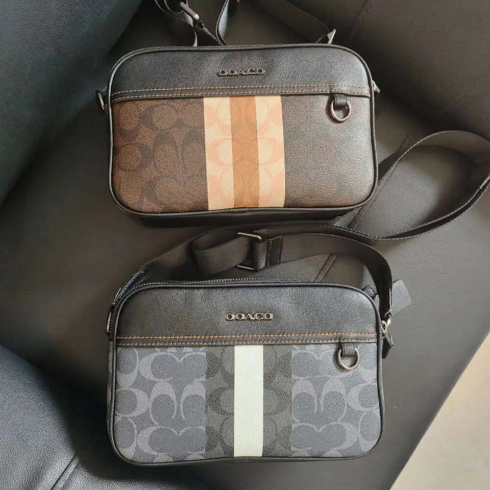 Bolsa de couro vintage quadrada pequena, transmissão ao vivo, tendência de celebridades da Internet, versátil, bolsa crossbody de ombro único de alta qualidade, masculina