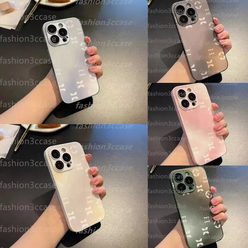 Neue glasbedruckte Handyhüllen für iPhone 15 14 Pro Max 13 12 Pro Max 15plus Luxuriöse Designer-Hartschale im klassischen Design