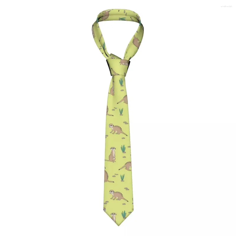 Yay bağları sevimli meerkats desen çöl kravat erkekler için kadınlar kravat giyim aksesuarları