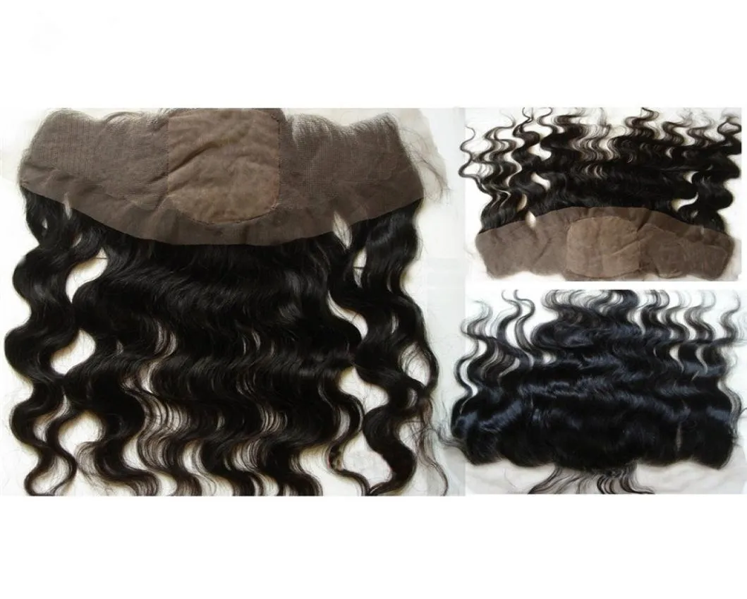 Brazilian Body Wave Silk Base Lace Frontal Closure 13x4 Bleached Knots Cheap Virgin Hair Silk Top Full Lace Frontal Pieces9204119