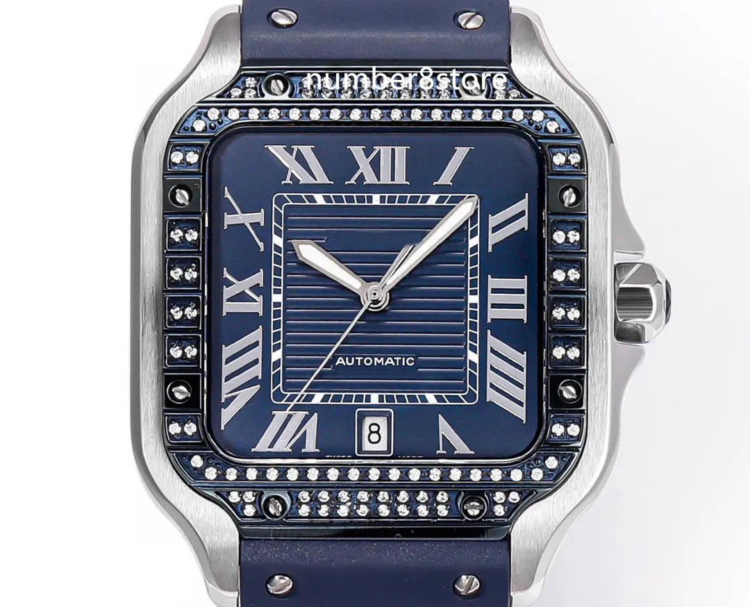 WSSA0047 Square Dial Watch Blue Automatic Mens Wristwatch 