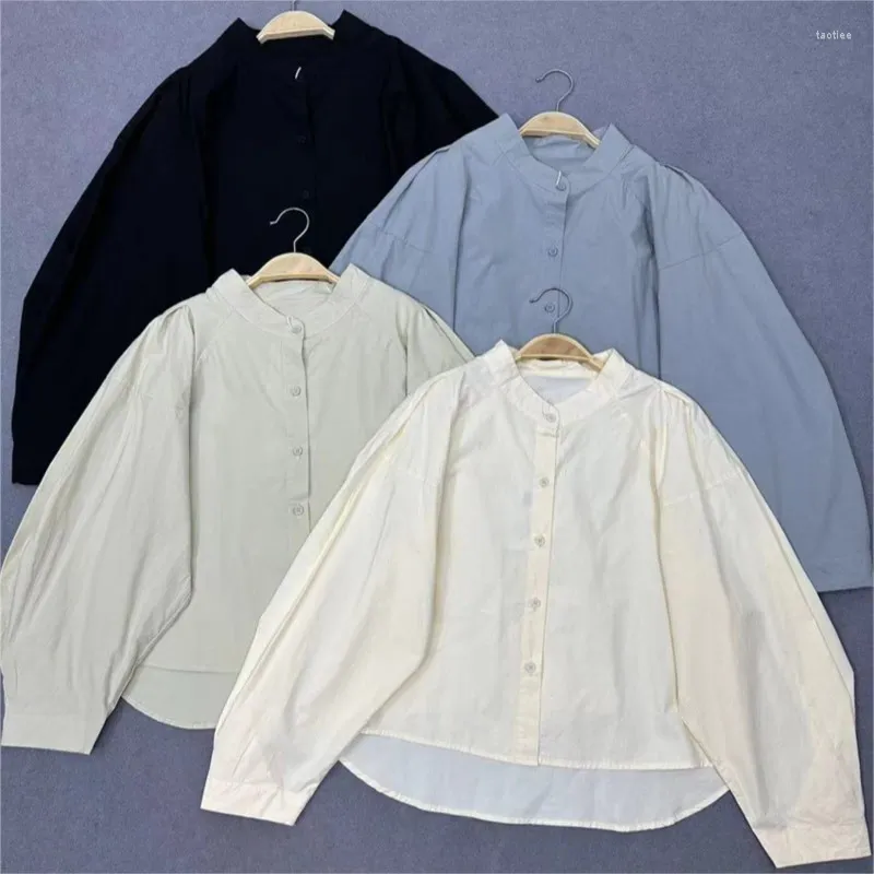 Johnature – chemisiers pour femmes, Design coréen, hauts amples, décontractés, en coton, manches longues, chemises simples irrégulières, printemps 2024