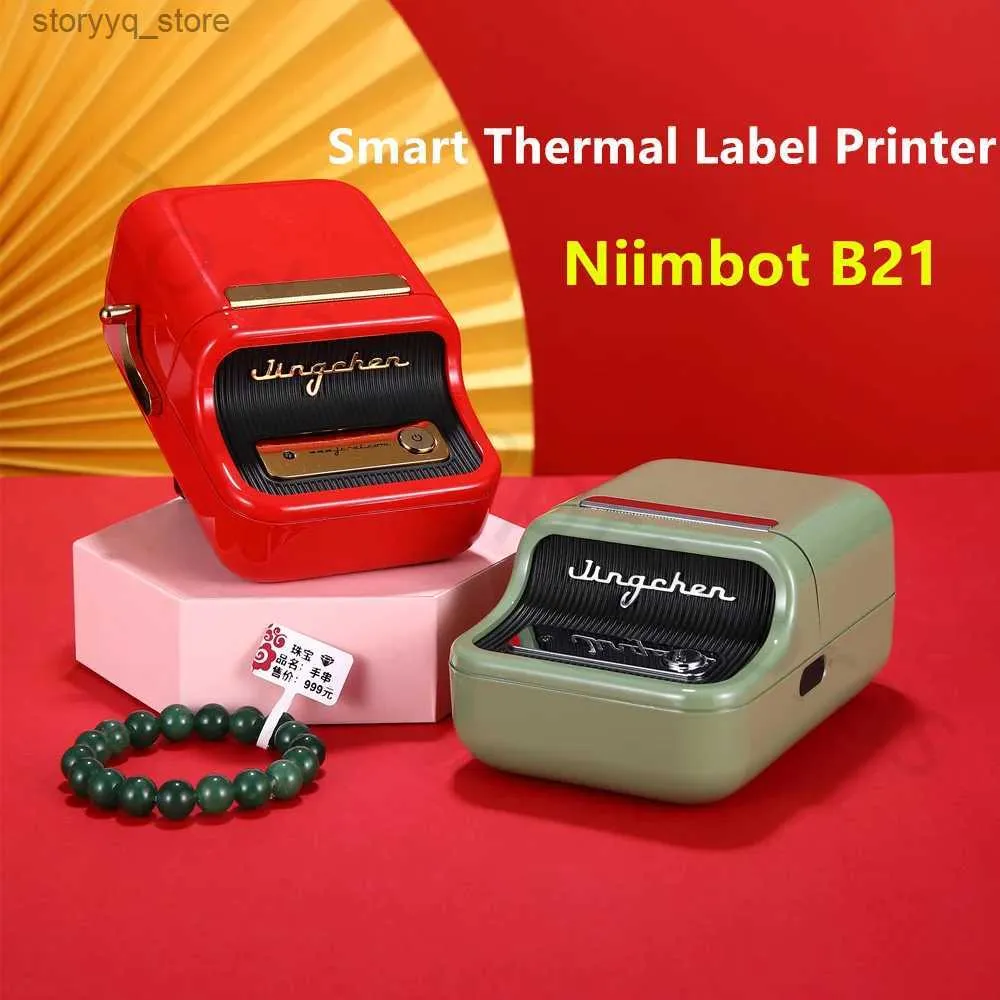 Etiquetas Etiquetas Niimbot B21 Impressora de etiquetas térmicas sem fio Mini impressora portátil de etiquetas de código de barras Máquina de etiqueta de etiqueta de preço de telefone móvel 20mm - 50mm Q240217