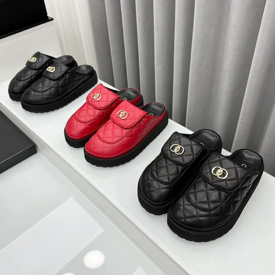 Slajdy projektant drukowany kanał Baotou płaskie sandały muły litery argyle kapcie luksusowe modne marka sandały prawdziwe skórzane flip flop flop buts buty mężczyźni mężczyźni