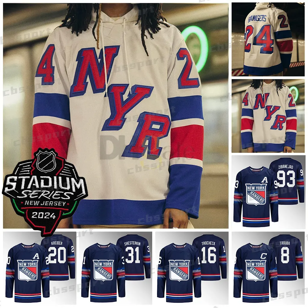New York Rangers 2024 Stadium Series Jersey Fox, Schneider, Trocheck, Shesterkin, Wheeler