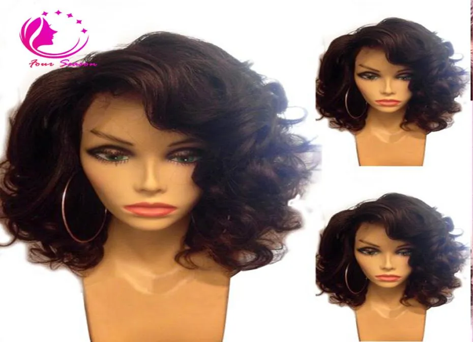 Brazilian virgin human hair bob wigs short natural wave glueless Lace front short bob wigs for black women baby hair on 6721929