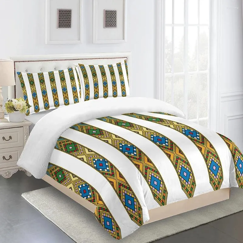 Set di biancheria da letto di lusso Bohebia Boho Stripe Gold Abstract Kids Durex Quilt3 pezzi Twin King Full Size Copripiumino Set di lino Copriletto240x220