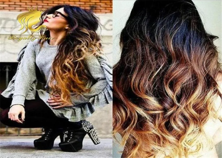 الدانتيل الكامل الباروكة 3 لهجة Ombre Weaves 1B427 Glueless Gluels Full Short Lace Brazilian Human Hair Front Lace for Black Women 74108782959704