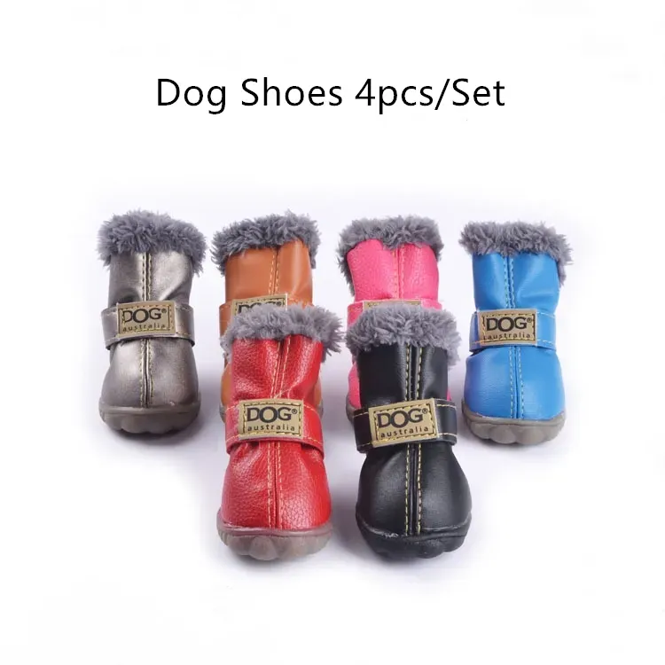 Dog Apparel Warm Winter Pet Boots Pet Shoes 4pcs/Set for Dog Outdoor Waterproof Snowshoes Outfit Anti Slid