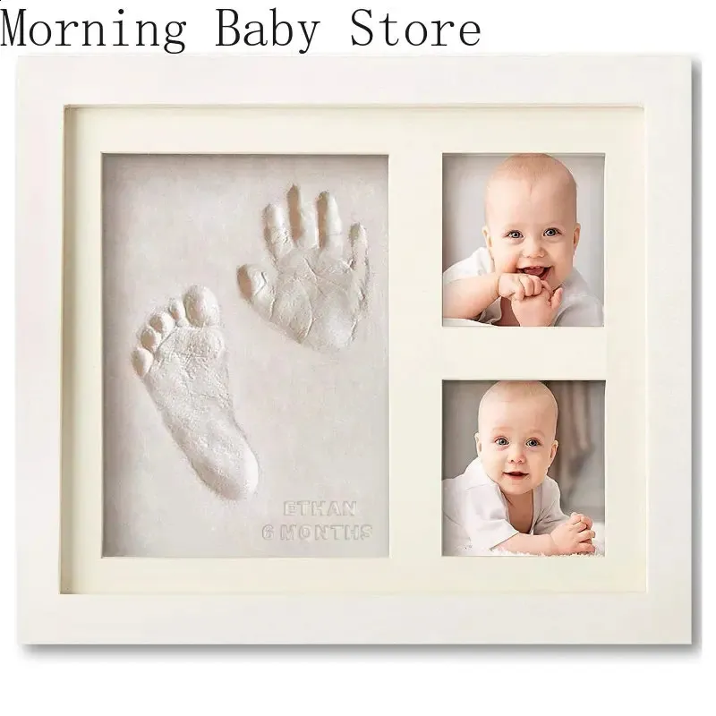 born Baby Hand Foot Print DIY Po Frame with Mold Clay Imprint Kit Nontoxic Souvenirs Milestone Decor Gifts 240125