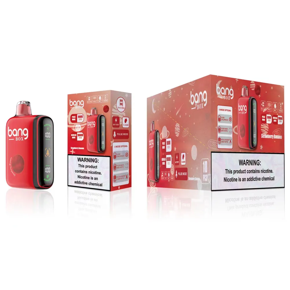 Bang Box originale da 9000 a 18000 sbuffi Doppia modalità Vape usa e getta 0% 2% 3% 5% Puff 9k 28ml Precaricato 650mAh Ricaricabile Visualizzazione intelligente della potenza