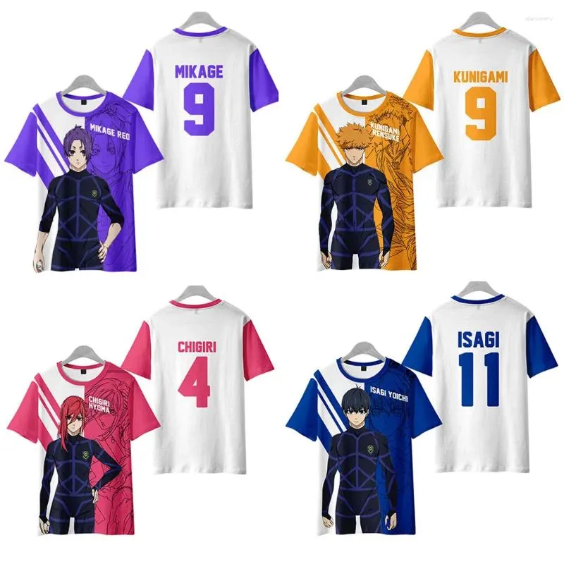 Men's T Shirts BLUE LOCK Isagi Yoichi Cosplay T-shirt Men/Women Tshirt Tee Football Soccer Uniform Anime Set Suit Meguru Bachira City