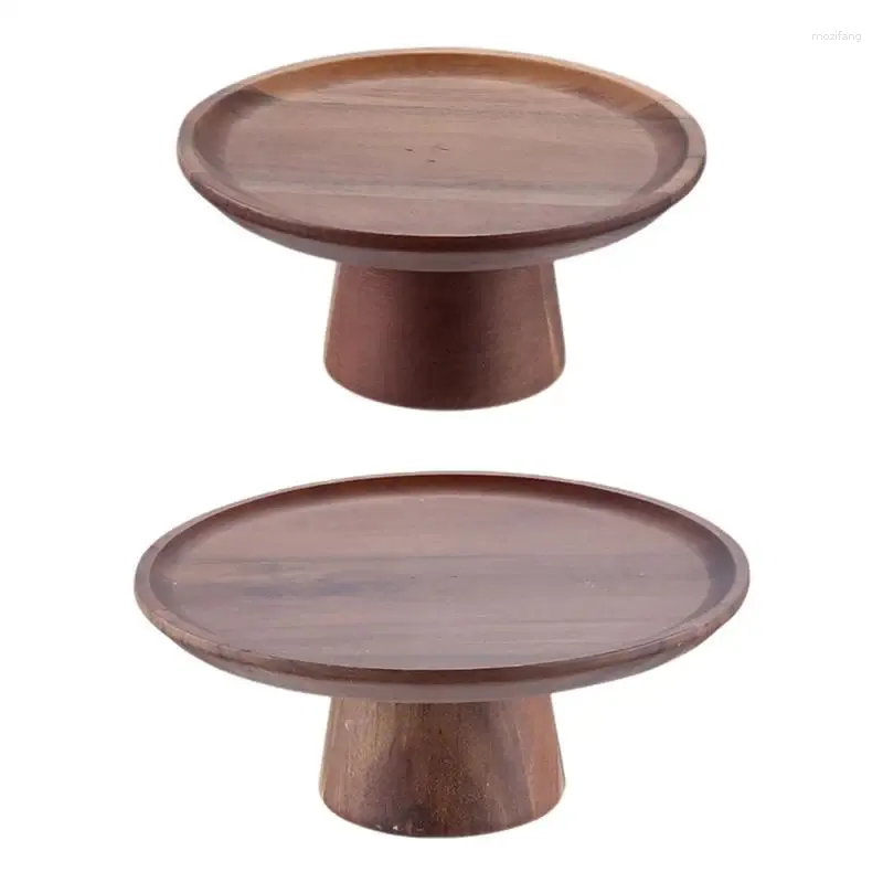 Plates Cake Pedestal Stand Wooden Plate Creative Serving Trays Dessert Table Display Vegetable Platter Home Bread Tableware