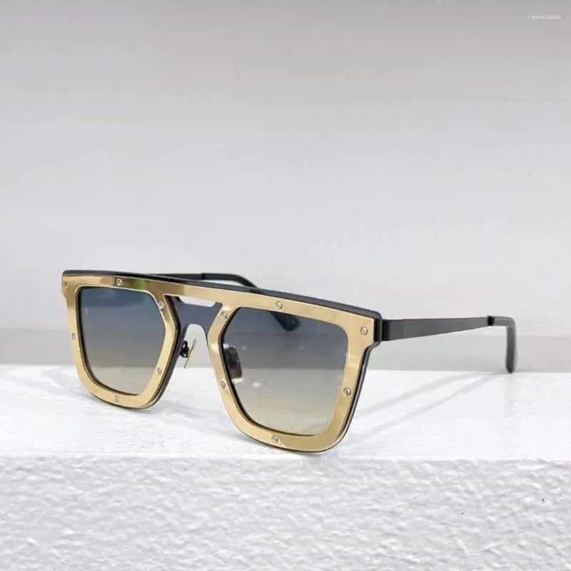 Óculos de sol luxo vintage moda tendência gato-olho design indústria fã liga-acetato quadro tac lente mulher homem 3a
