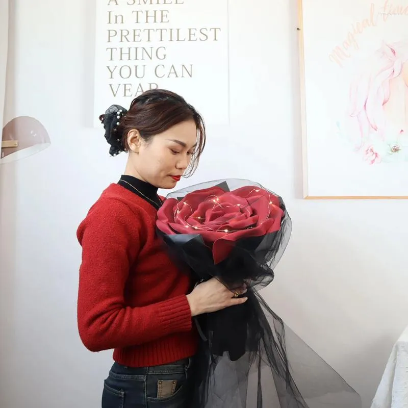 Fiori decorativi PE artificiale Rosa ondulata Fiore San Valentino Regalo Matrimonio Nuziale Bouquet fai da te Cerimonia Anniversario Materiale artigianale