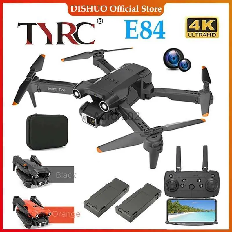 Drones TYEC XK E84 Drone double caméra Mode de maintien élevé pliable Mini télécommande réseau sans fil photographie aérienne quadrirotor Toy2023 YQ240217