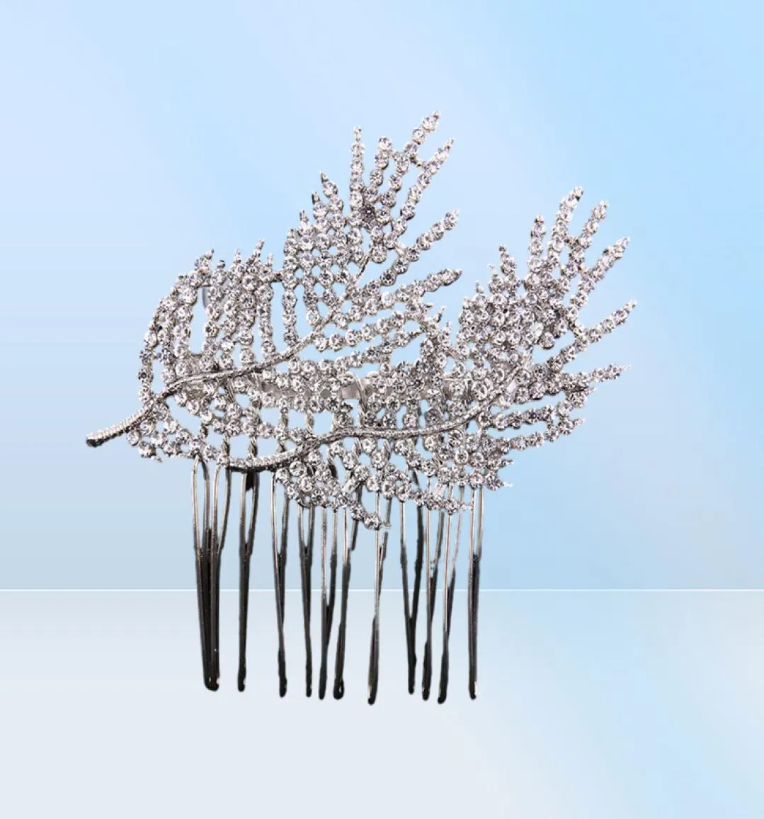 Alloy Leaf Rhinestones Wedding Hair Comb Crown Beautiful Bridal Hair Jewets Hårtillbehör Fashion Women Hairpieces JCH1217816731