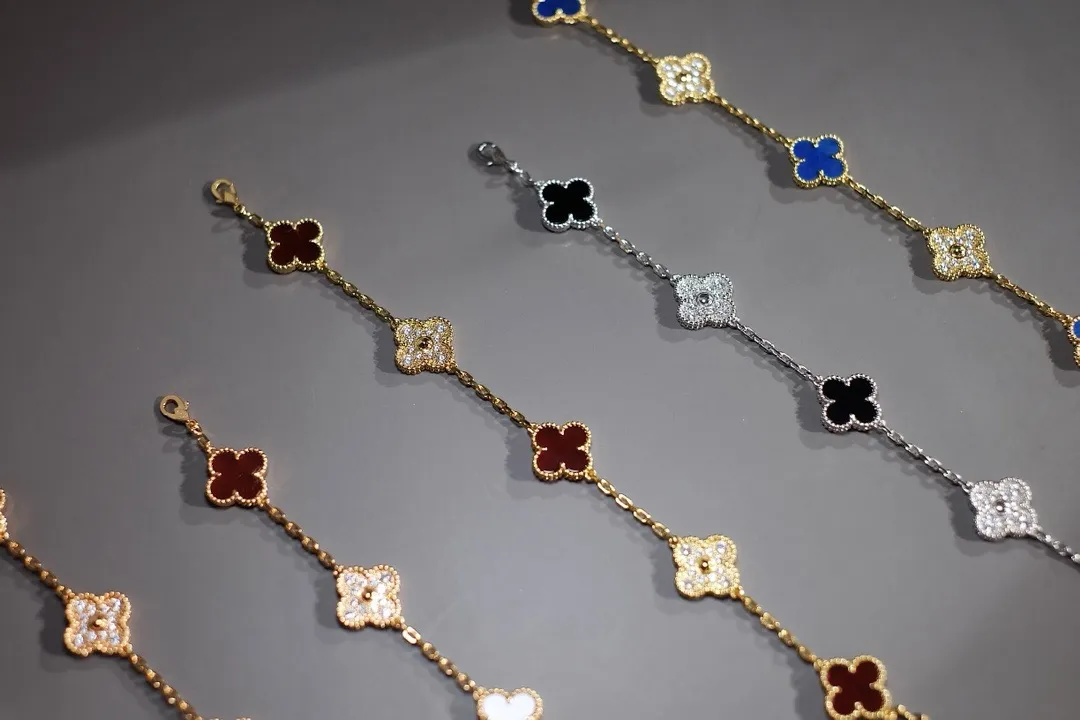 2024 Designer Clover Gold Clover Bracelet With Agate Shell Mother Of