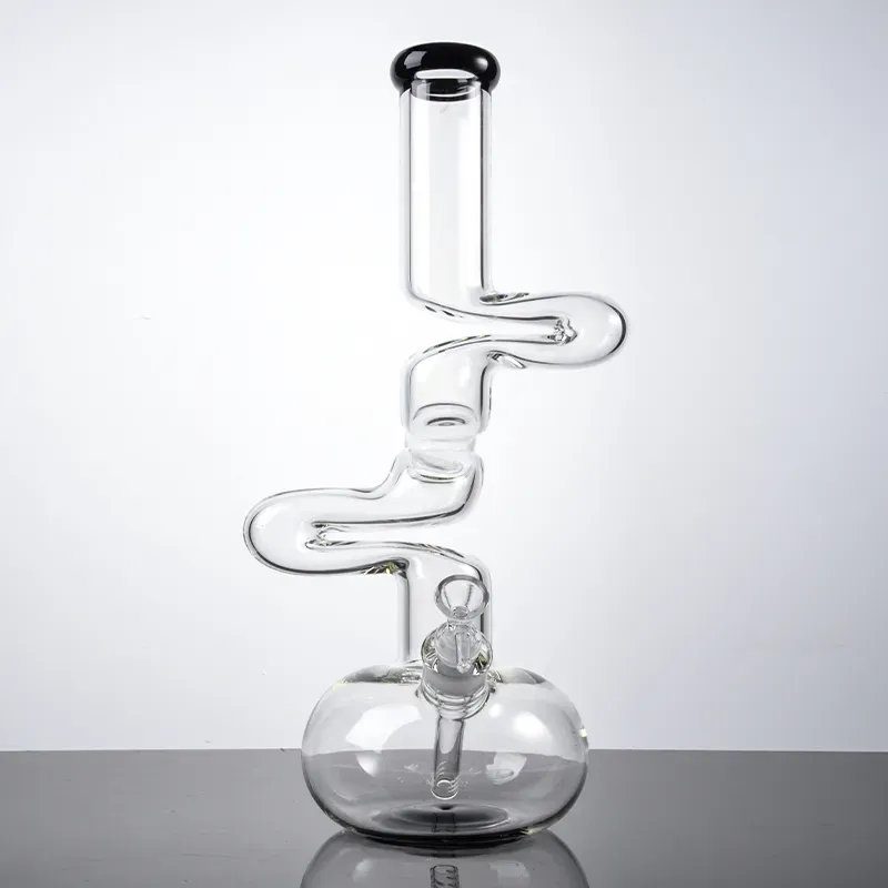 IN STOCK Unique Beaker Bong Ziggy Dab Rigs Big Bongs 16 Inch High Hookahs Thick Heady Glass Water Pipes Colorful Green Clear Smoking Pipe With 18mm Diffused Downstem