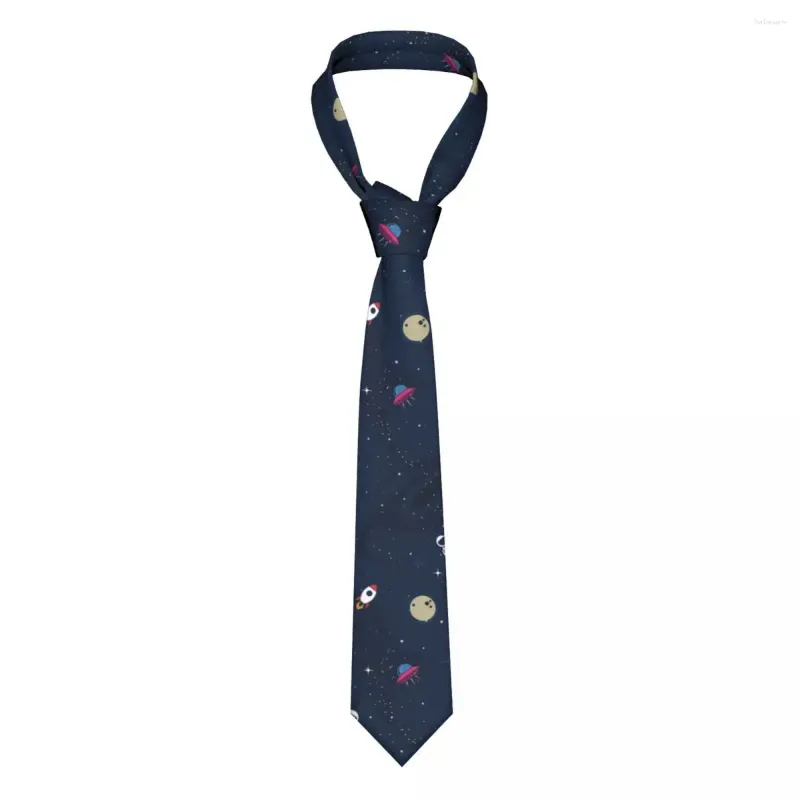 Cravates d'arc Cravate pour hommes Cravates slim formelles Classiques pour hommes Motif d'espace mignon Mariage Gentleman étroit