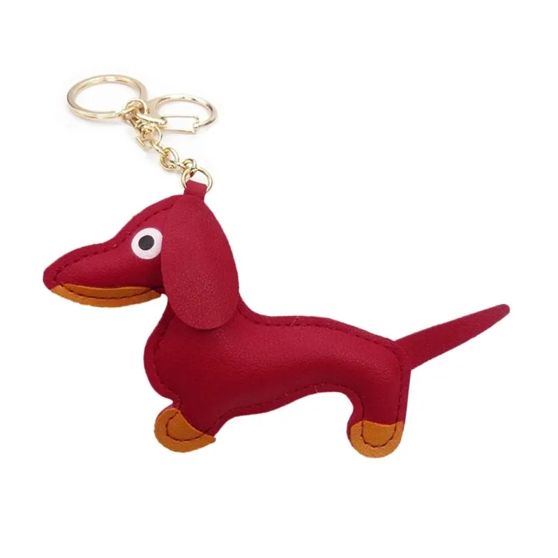 Portachiavi In Pelle PU A Forma Di Bassotto - Marrone, Fatto A Mano, Ciondolo Per Borse E Chiavi, Regalo Per Amanti Dei Cani