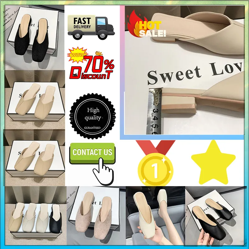 Designer Casual Platform Slides tofflor Män Kvinna Anti Slip Wear-Resistent Fashion French Style Breattable Super Soft Sules Sandaler Flat Summer Beach