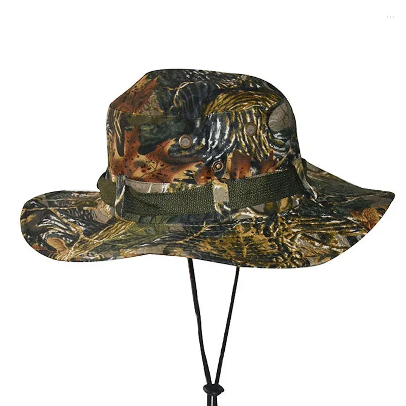 Berets Camouflage Boonie Men Hat Tactical Bucket Hats Military Multicam Panama Summer Cap Hunting Hiking Outdoor Camo Sun Caps