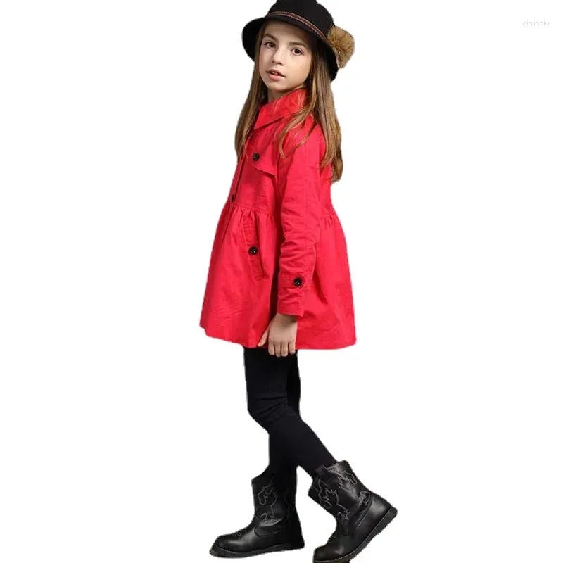 Ceketler Kızın Kapitone Tek Kelime Çıkarılabilir Kapşonlu Trençkot Elbise Kids Dış Giyim Ceket Bahar Sonbahar Dış Giyim Paltoları