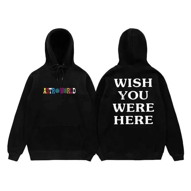 Men's Hoodies Sweatshirts Hip Hop Hoodie Men Women Hoodies Sweatshirts Cactus Jack YOU WERE HERE Letter Print Hooded Hoody Man Streetwear T240217