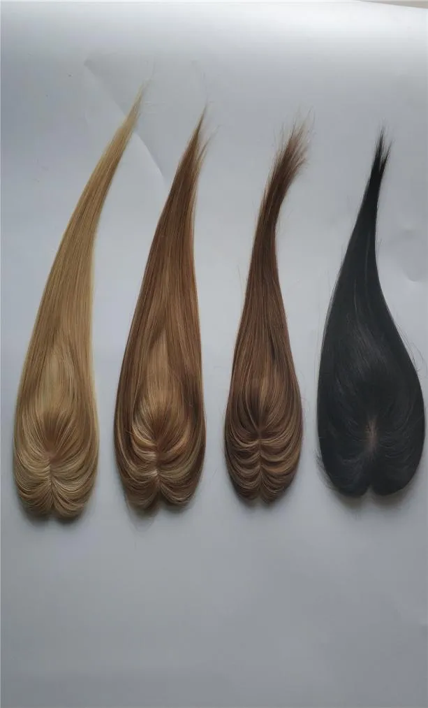 6cm x 9 cm lager Höjdpunkt Färg Silk Top Human Hair Toppers For Women Hair Bang Hair Fliter1126862